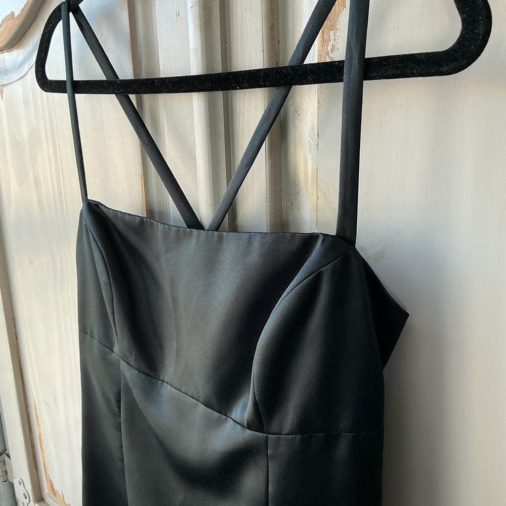 Vintage Nicole Miller New York City Black Satin Formal Gown Y2K Revival - Picture 6 of 8